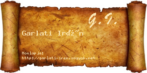 Garlati Irén névjegykártya